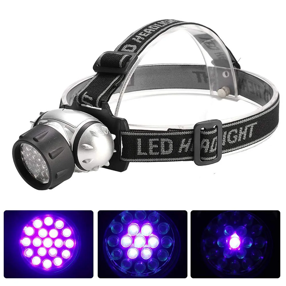 

UV LED Purple Headlamp Waterproof Outdoor Headlight Flashlight 395nm Violet Head Lamp Torches Lantern For Hunting Fishing