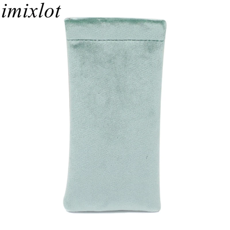 Imixlot простые трендовые однотонные водонепроницаемые бархатные солнцезащитные очки сумка унисекс нежные портативные мягкие защитные очки контейнер