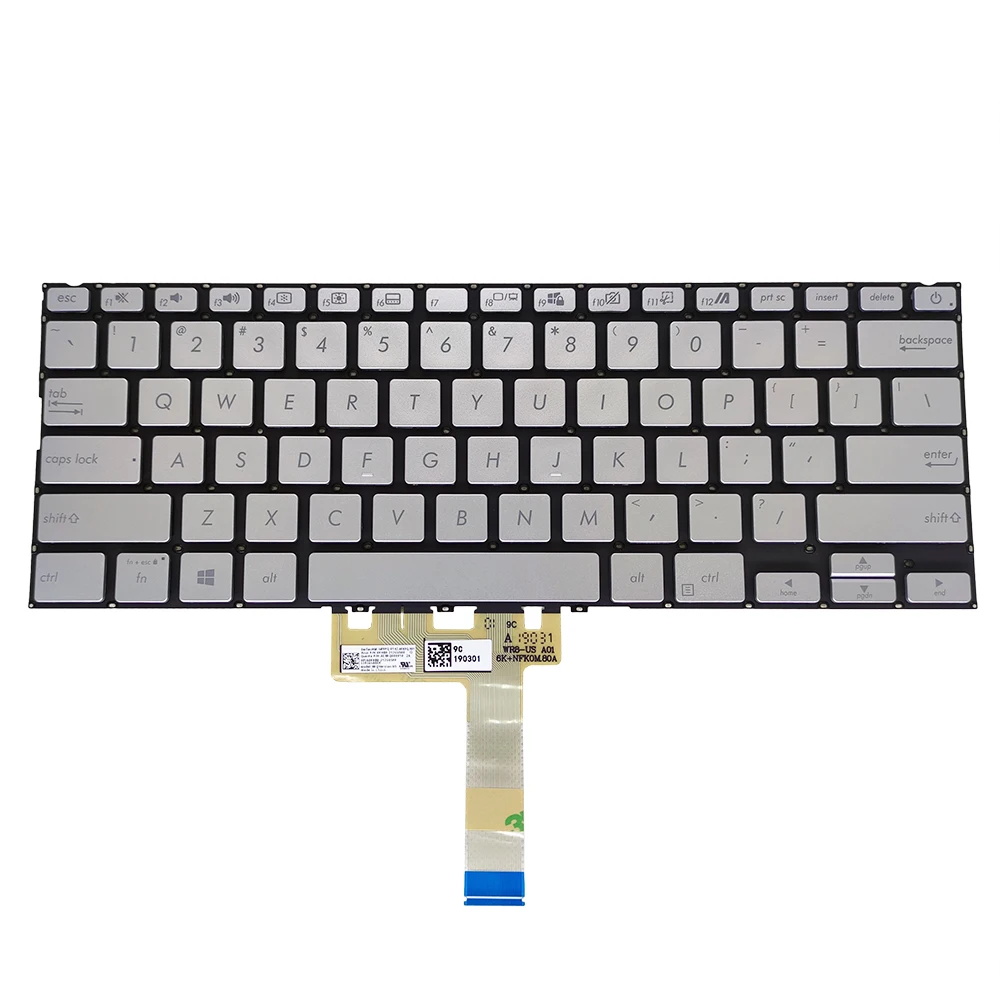 Teclados de Substituição para Asus Vivobook S14 S432 S432fa S432fl Prata dos Eua sem Luz de Fundo 0knb0 212gus00 - Imagem 3