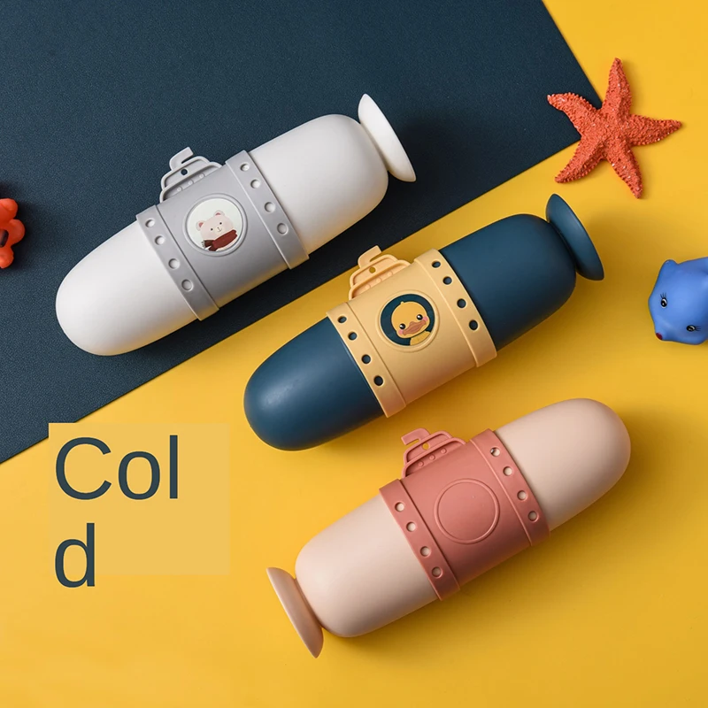 Cepillo de dientes titular portátil submarino estuche Dental de caja de almacenamiento lavado boca taza encantador Par de dientes baño para los niños