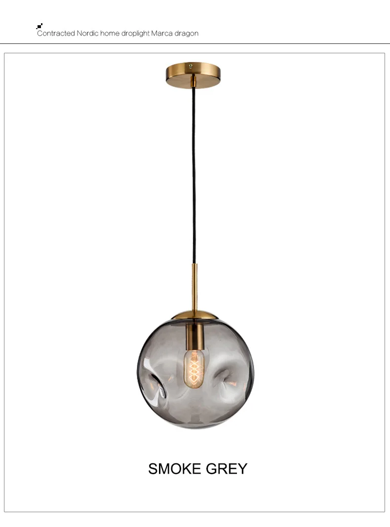 Скандинавский подвесной светильник с E27 современный Лофт стеклянные шаровые подвесные светильники с 2 цветами, светодиодные лампы для спальни, гостиной, kitcken