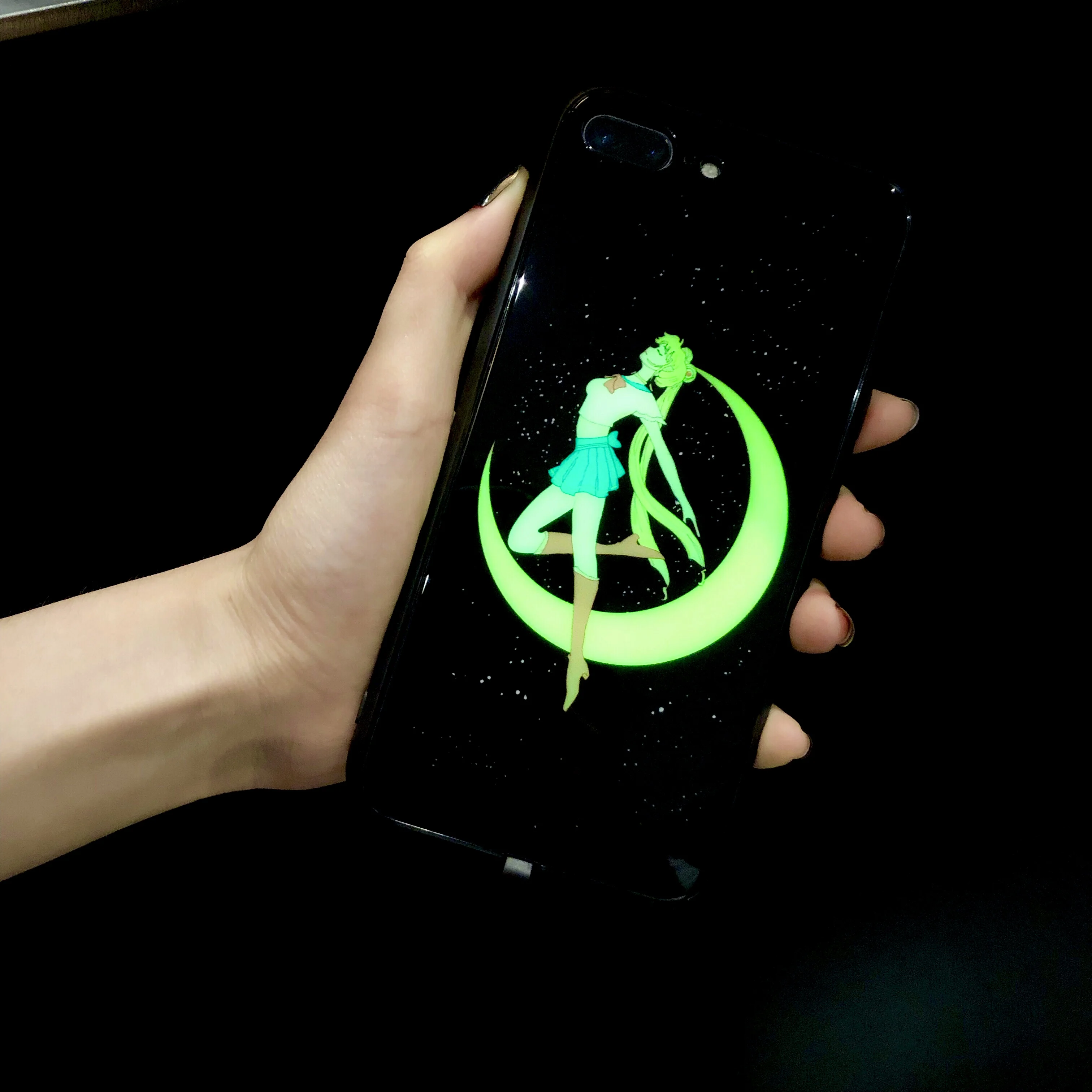 Sailor Moon glass Phone Чехол для iPhone 7 8 6 6s Plus X Flash Light Up напоминание входящий вызов Чехлы Голосовое управление и семь цветов