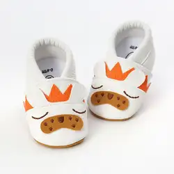 Детская мультяшная обувь из мягкой натуральной кожи для маленьких мальчиков и девочек; обувь для малышей