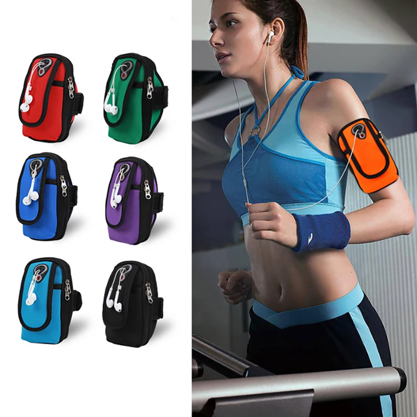 Universal Sport Running Arm Band Case Holder Zipper Bag For Smartphone Phone Android Mobile Phone Armbands