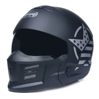 

Mate black Dual Sport Off Road Motorcycle Full Face Helmet Dirt Bike ATV D.O.T certified EXO COMBAT helmet agressive outlooking