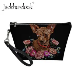 Jackhereook бренд 3D собака породы чихуахуа косметичка с принтом для женщин Мода Pet Toilerty чехол Мини комплект сумка для хранения пеналы