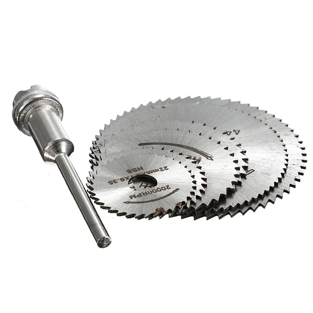 

WAERTA 7pcs HSS Circular Saw Blade Rotary Tool For Dremel Metal Cutter Power Tool Set Wood Cutting Discs Drill Mandrel Cutoff