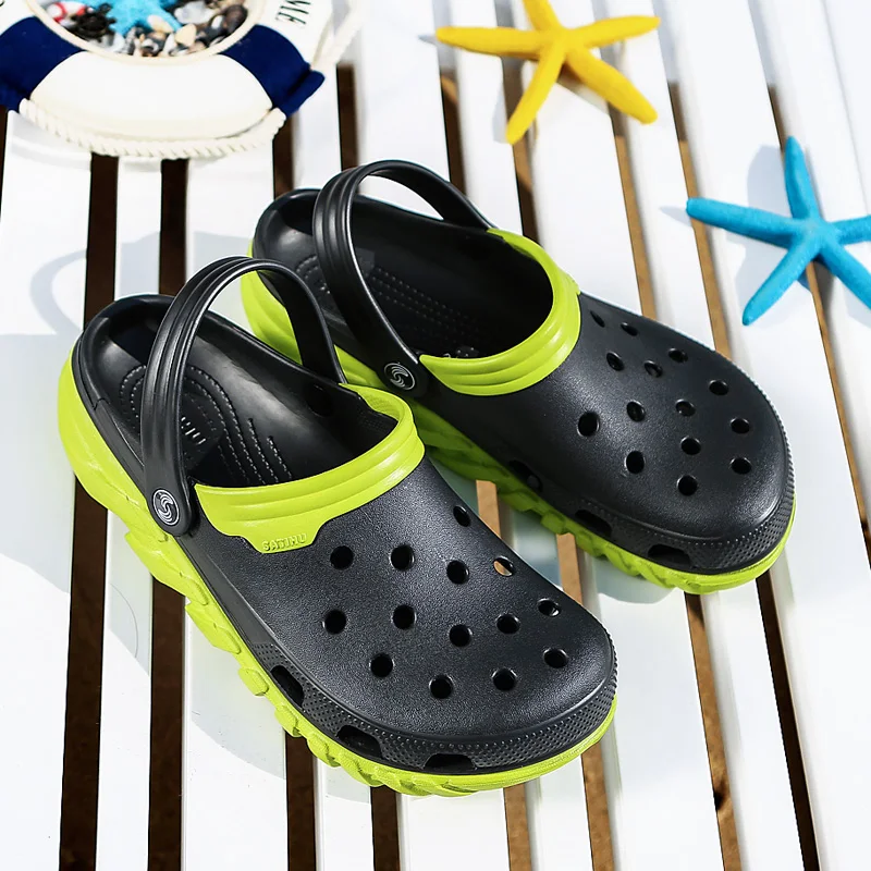 

Crocse Comfortable Men Pool Sandals Summer Outdoor Beach Shoes men Slip On Garden Clogs Casual Water Shower Slippers Indoor