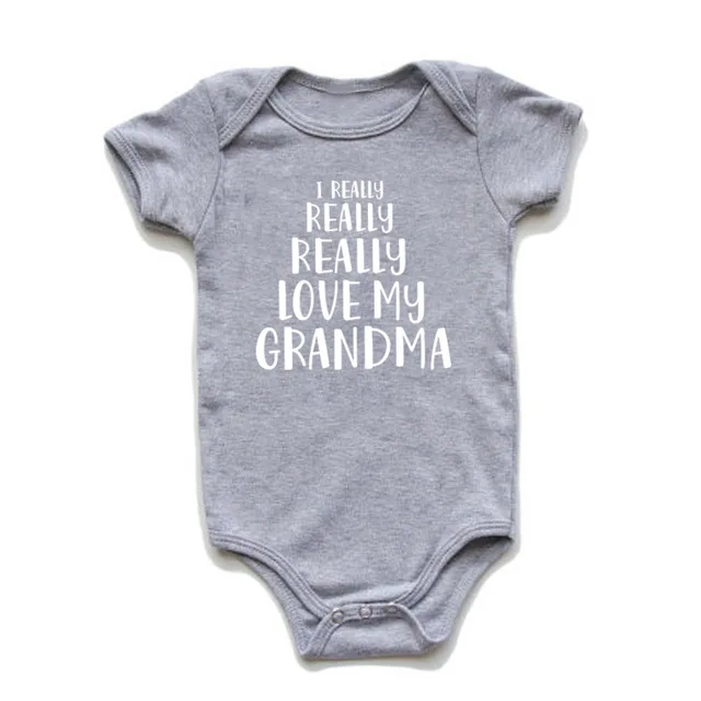 I REALLY REALLY Love my Grandma Printed Newborn Baby Bodysuit Cute Cotton Baby Boy Girls Onesies Rompers Body Baby Clothes 3