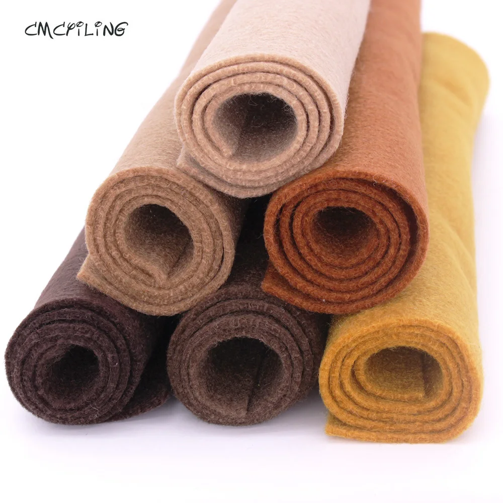 Flesh/Brown/Chocolate Color Soft Felt Felt Craft Polyester NonWoven Fabric Decoration Material For Scrapbooking Sewing Toys