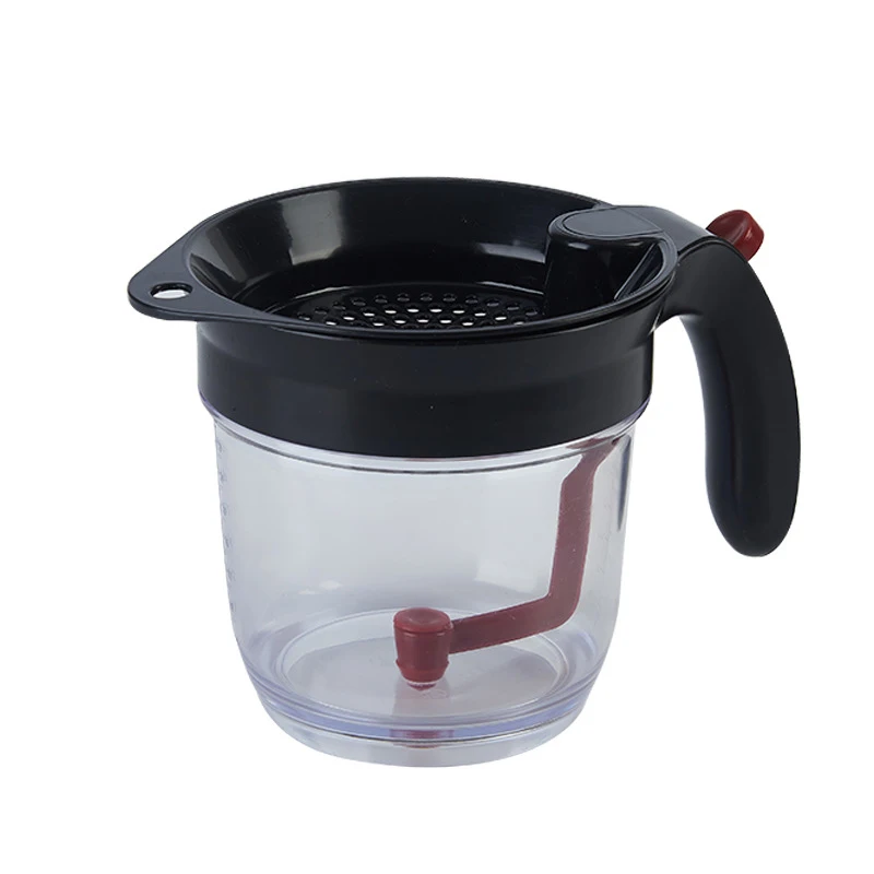 Fat Separator with Bottom Release, Strainer Filter, Soup residue, Oil Separator, Oil Can, Creative Kitchen Tool, 1000ml