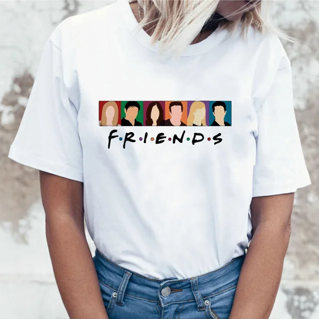 Футболка friends tv show, футболка, топ, футболка, женская, femme ulzzang, Футболка Harajuku, повседневная, винтажная, с принтом, Забавная девушка - Цвет: 9