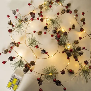 

2M 20LED Creative Christmas Pine Cone Jingling Bell LED Lights xmas Navidad Christmas Decorations for Home Kerst string light