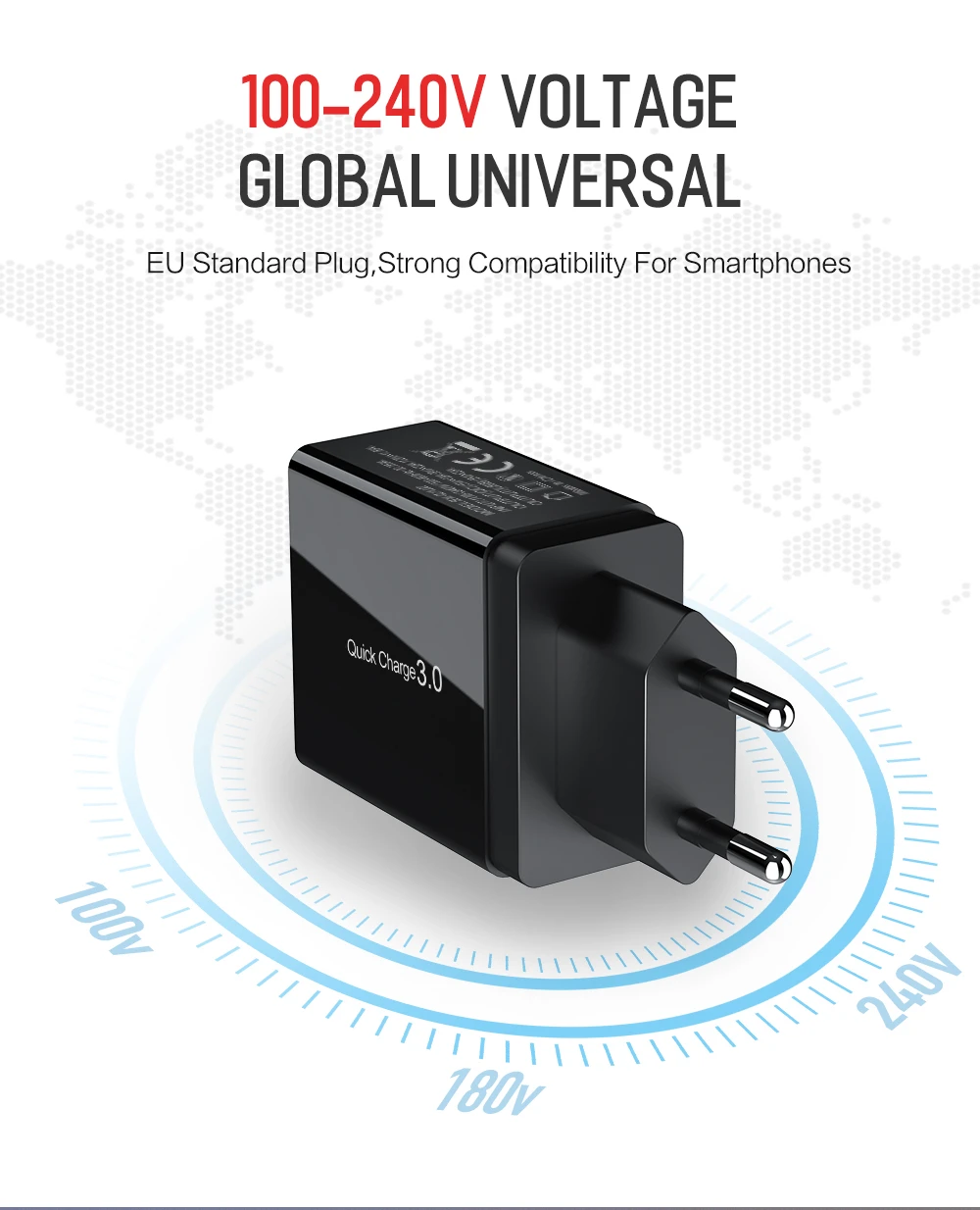 ROCK Quick Charge 3,0 зарядное устройство для телефона USB 30 Вт QC3.0 светодиодный светильник дисплей QC Turbo Быстрая зарядка для iPhone Xiaomi Mi 9 huawei P30 Pro