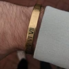 Luxury Cuff Bracelet Bangle Stainless Steel  Bracelet Carving Roman Numeral Couple Roman Bangle For Men Women Jewelry 1