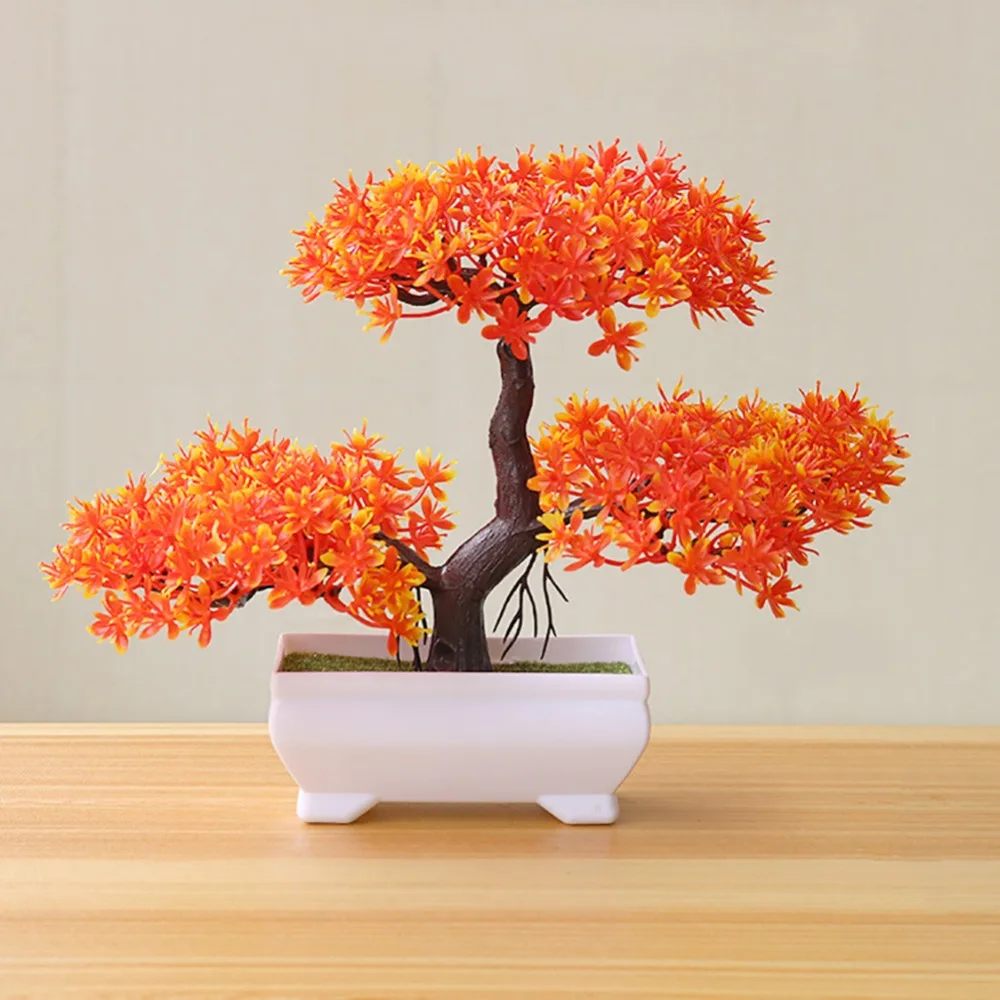 Artificial Plant Artificial Flower Home Decor Bonsai Tree Pot Plant Fake Flower Potted Ornament For Home Room Garden Decoration 11