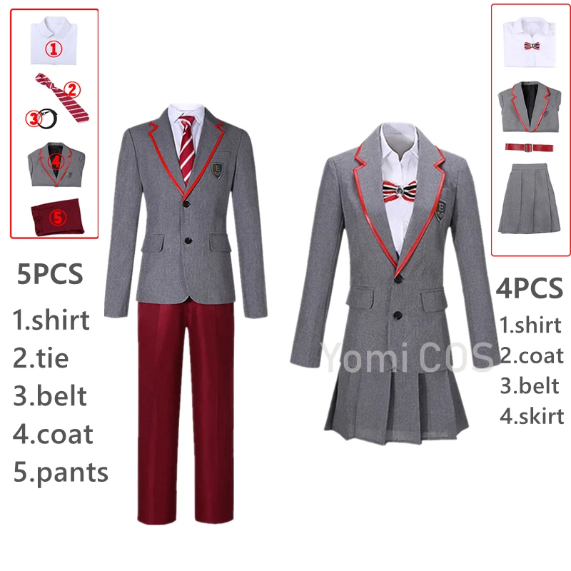 

TV Series Elite Las Encinas School Uniform Costume Man Women Suit Shirt Skirt Pleated JK Cloth Cosplay Halloween Uniformes Ropas