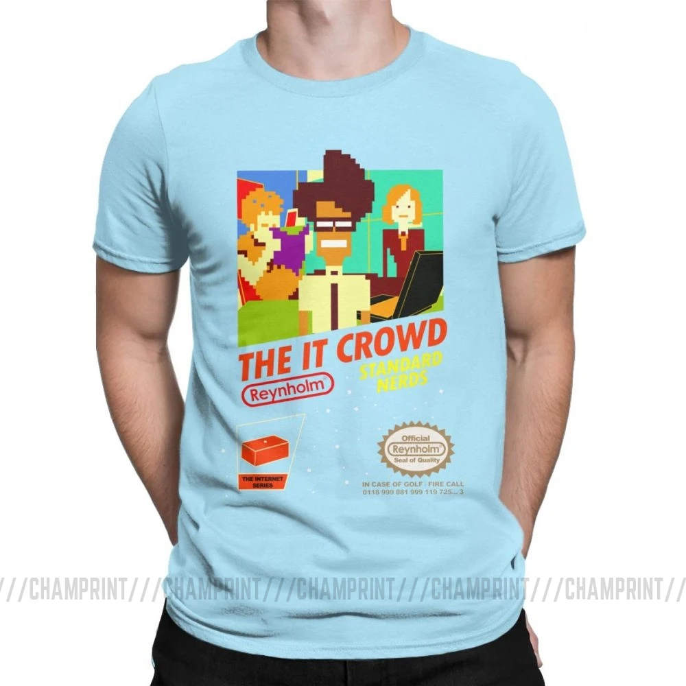 The It Crowd Nes 8 Bit футболки игровые зануды забавные гики компьютерные технологии ТВ шоу мужские футболки винтажные футболки подарок идея одежда - Цвет: Небесно-голубой