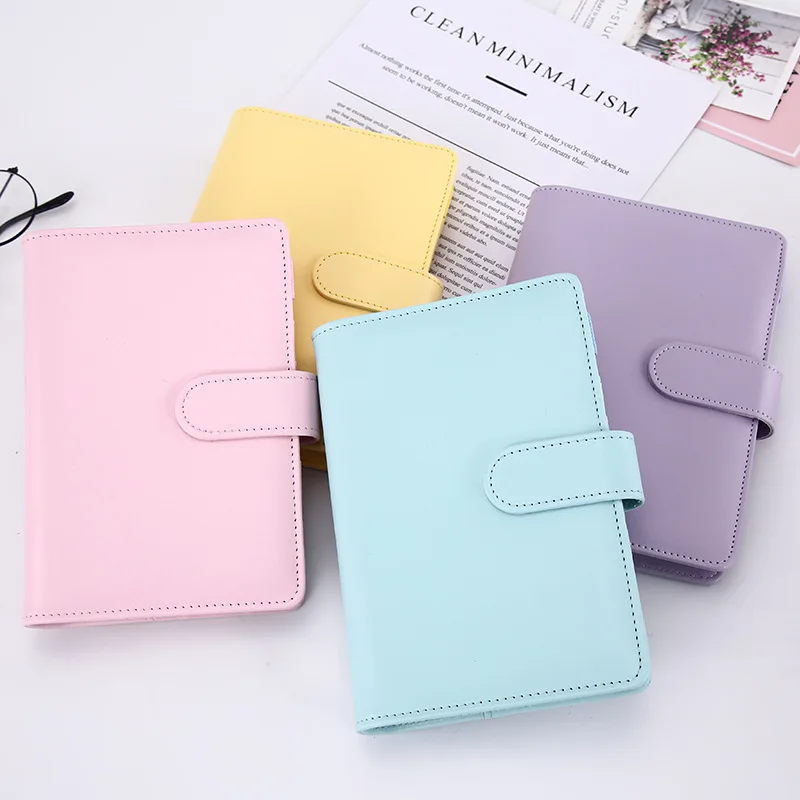 Makronen Farbe A6/A5 PU Leder DIY Binder Notebook Abdeckung Tagebuch Agenda Planer Papier Abdeckung Schule Schreibwaren – Detail 1
