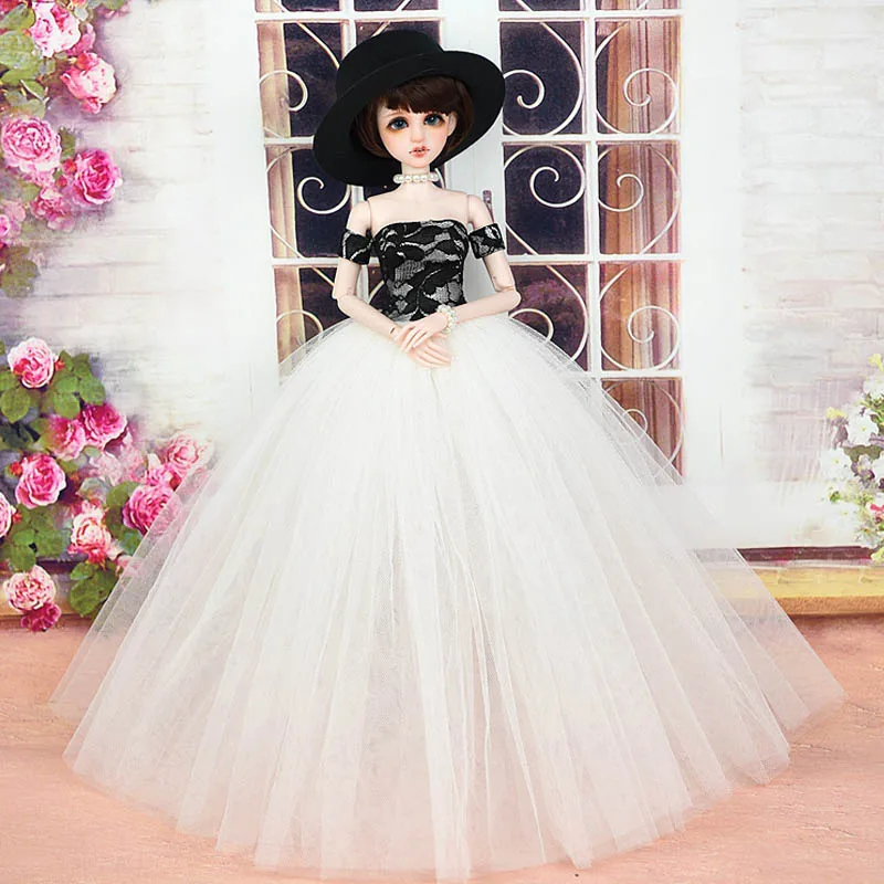 Кукольная одежда, платье и фата, свадебное платье для BJD 1/4, кукольная одежда, вечернее платье, праздничная одежда для 45-50 см, кукла Синьи, наряды для детей