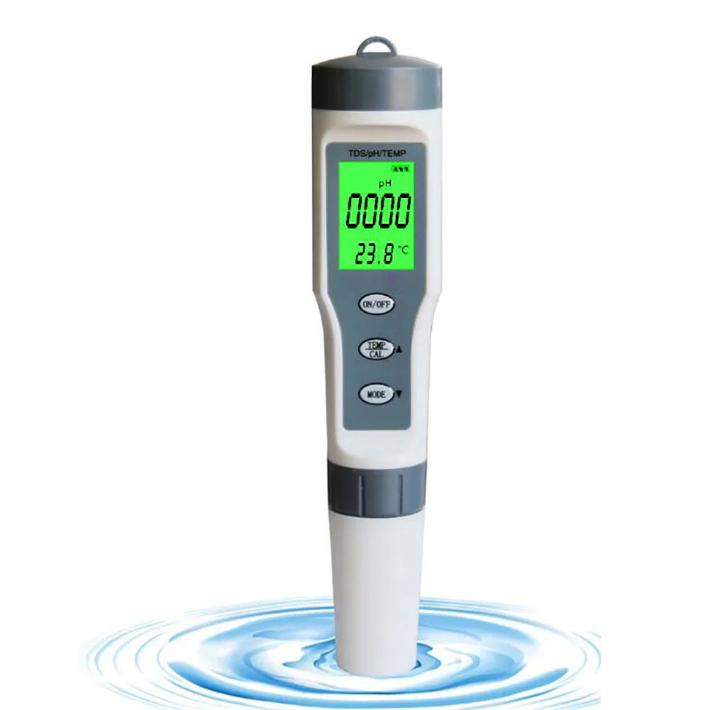 with blacklight 3 в 1 тест качества воды ручка высокая точность TDS/PH/TEMP 0-14 PH диапазон измерения для бассейна дома обнаружения FDX9 - Цвет: with blacklight