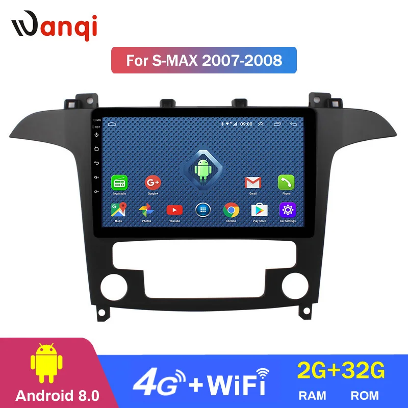 

4G Lte All Netcom 9 inch Android 8.0 full touch screen car multimedia system For Ford S-Max Galaxy 2007-2008 gps navigation