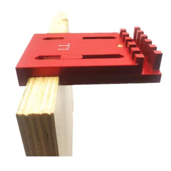 

Red Woodworking ruler Aluminum alloy Gauge Layout Line Marking Sawtooth