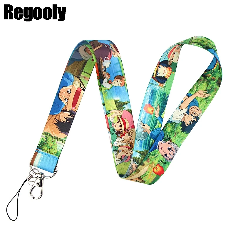 Howl's Moving Castle Keychain Lanyards Id Badge Holder ID Card Pass Gym Mobile Phone Key Strap webbings ribbons | Украшения и