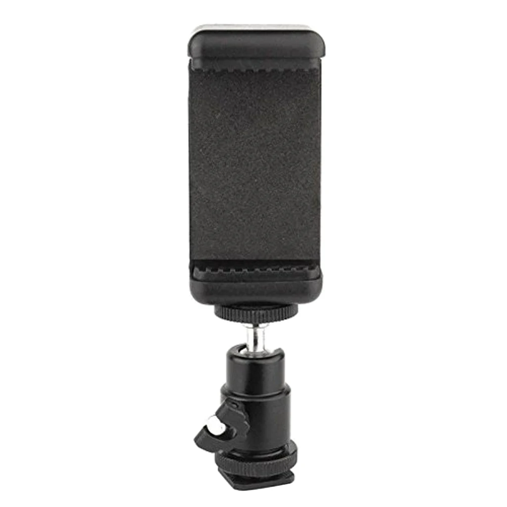 1/4 Tripod Mount Screw Flash Hot Shoe Adapter w/ Phone Clip for Nikon DSLR Camera/ Mobile Phone