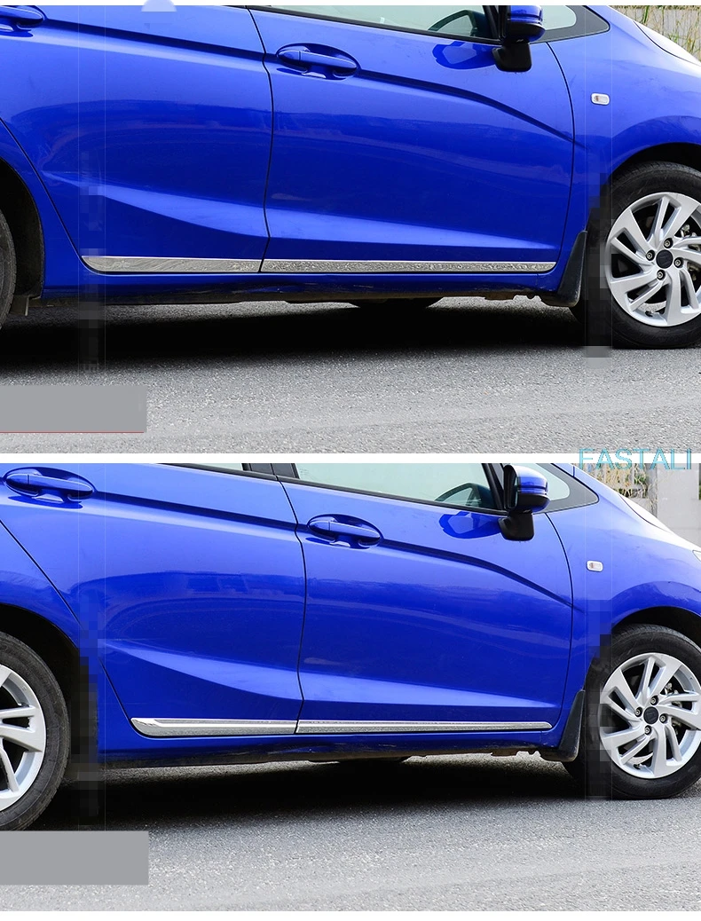 Для Honda FIT- наклейки для украшения кузова автомобиля из нержавеющей стали прокладки для корпуса двери края автомобиля защитные автомобильные аксессуары