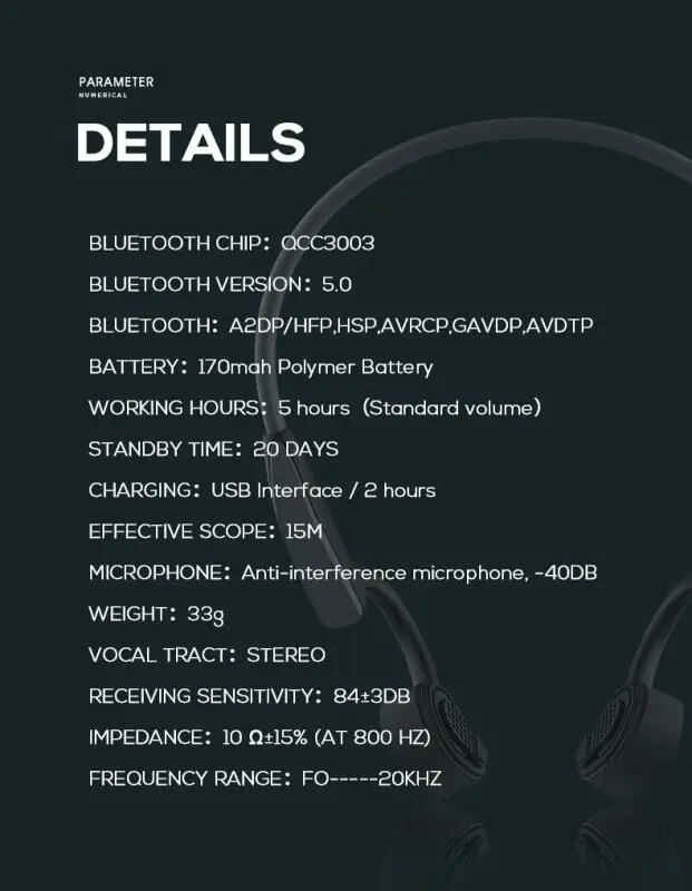 HOLY SERPENT J20 костной проводимости Bluetooth наушники Беспроводные водонепроницаемые Bluetooth 5,0 гарнитура сверхлегкие Hifi наушники