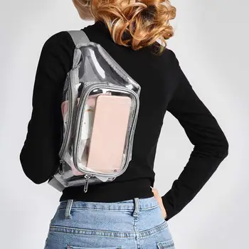 

Clear Fanny Pack for women,HighFashion PVC Waterproof Messenger bag with Adjustable Belt