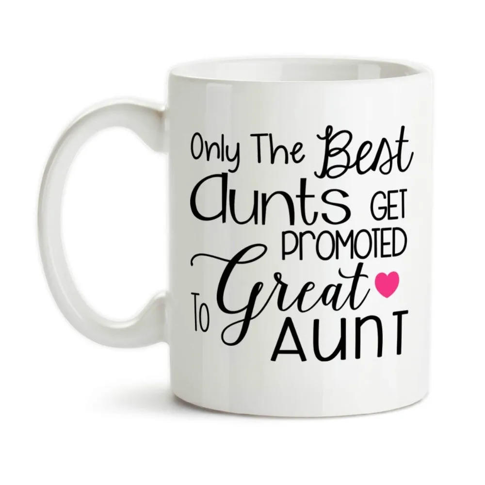 Only The Best Aunts Get Promoted To Great Aunt Mug Milk Beer Travel Porcelain Coffee Tea Cups | Дом и сад