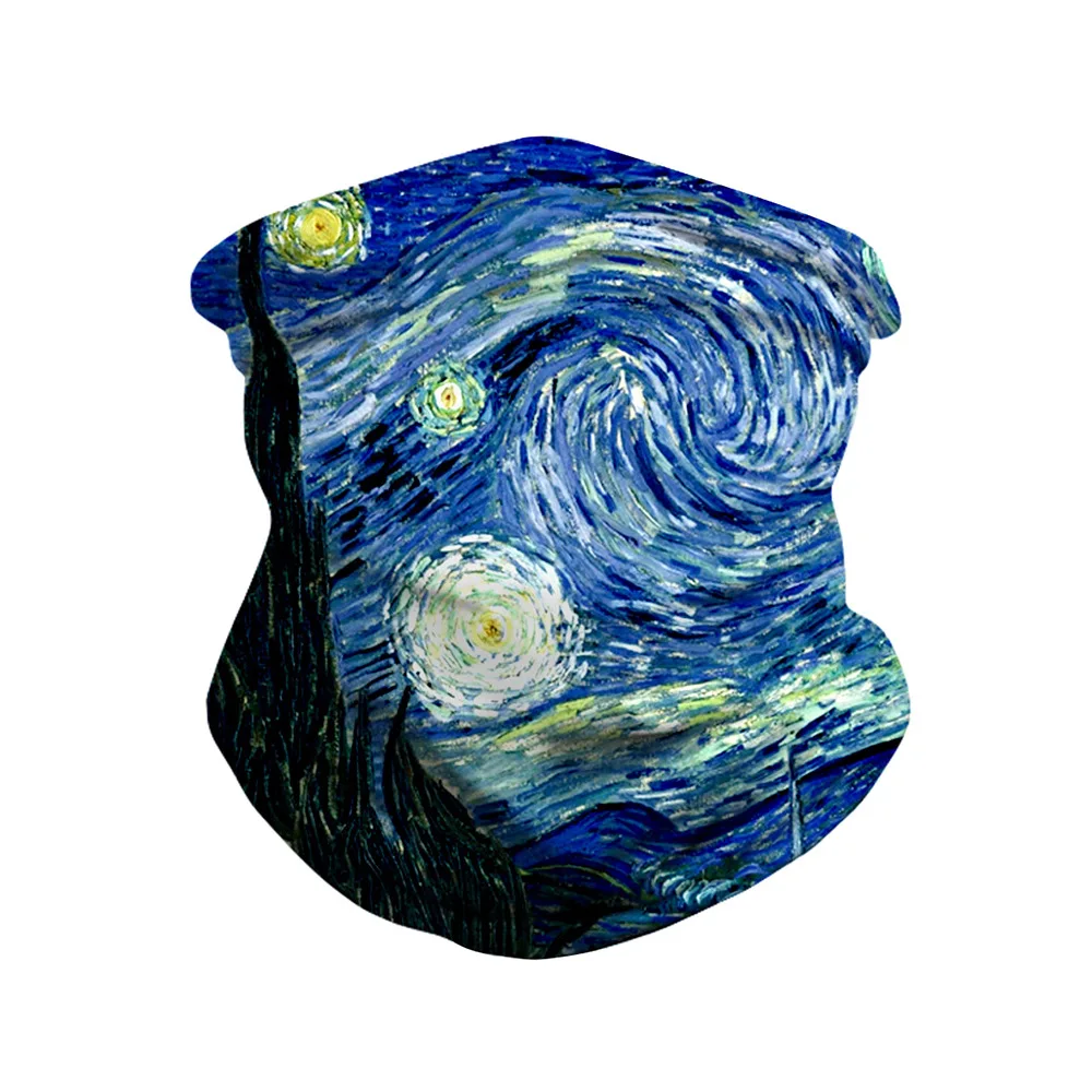 Hot style new star polyester digital print outdoor sunshade beanie sport bug scarf neck gaiter mask multi-function headband mens dress scarf