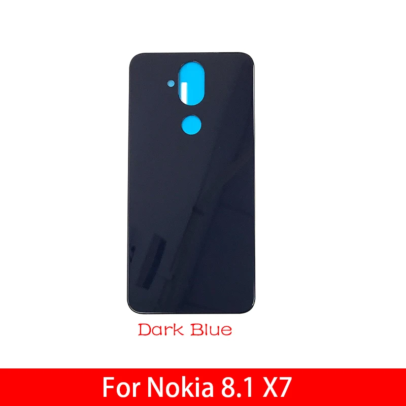 NOkia 8.1 Dark Blue Задняя стеклянная крышка для Nokia 7 7,1/5,1 Plus/X5/6,1 Plus/X6/8,1/X7 корпус батареи задняя крышка - Цвет: NOkia 8.1 Dark Blue