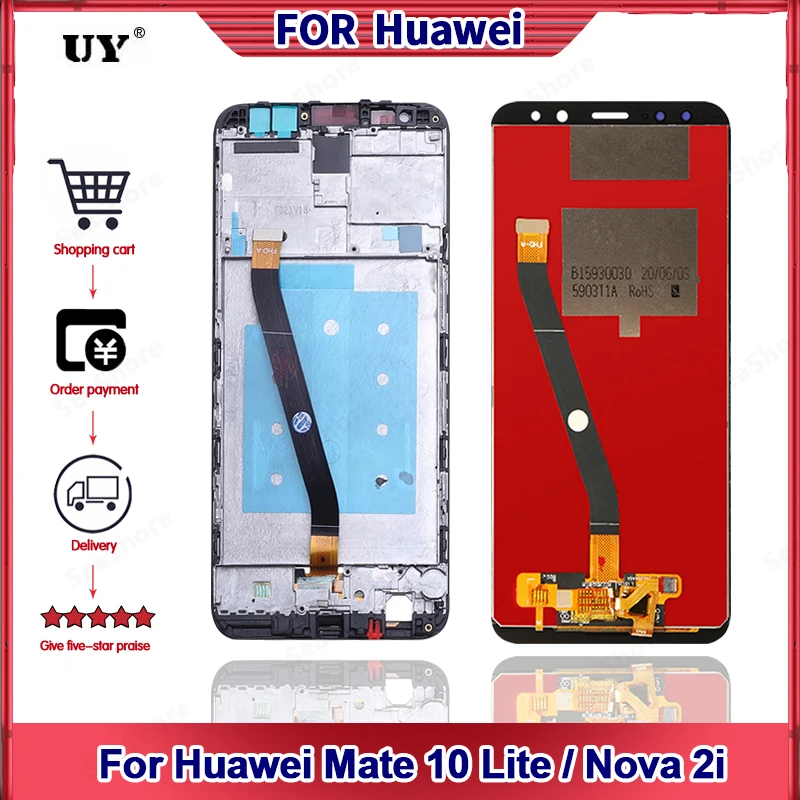 Original Display For HUAWEI Mate 10 Lite Touch Screen Nova 2i LCD Digitizer Replacement Parts RNE-L21 | Мобильные телефоны и