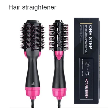 

1000W 3 In 1 Anti-static Hair Brush One-Step Hair Volumizer Multifunctional Dryer Straightener Curler Styling Comb Hot Comb Tool
