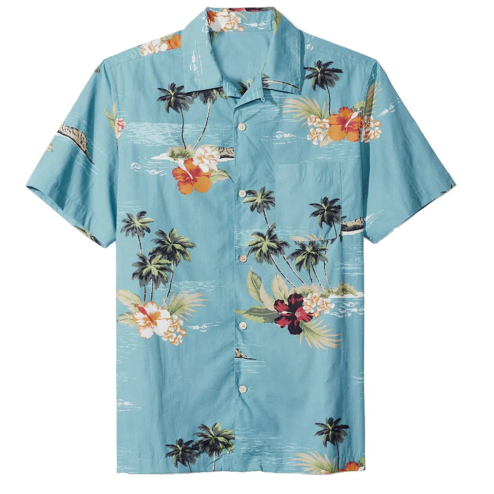 A Мужская Летняя Пляжная футболка с коротким рукавом и цифровой печатью, вечерние рубашки для отдыха, QL распродажа - Цвет: A