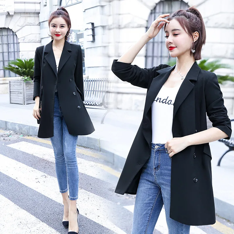 

Fashion Small Suit with Belt 2019 Autumn New Wechat Business Hot Selling Mid-length Casual Elegant Suit Women's