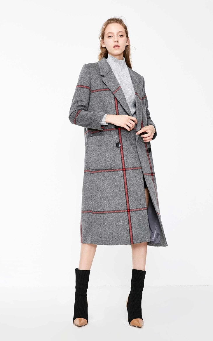 Vero Moda женское Новое 61% шерстяное цветное клетчатое шерстяное пальто на пуговицах | 318327513