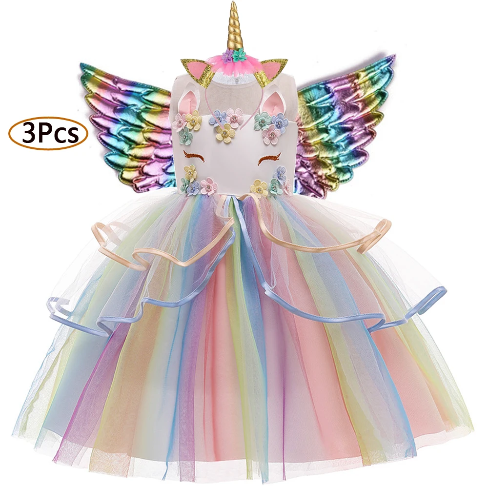 Carnival Unicorn Dress Easter Princess Dress Kids Dresses For Girls Costume Children Birthday Dress Wedding Dress Vestidos 2-10 cheap baby dresses Dresses