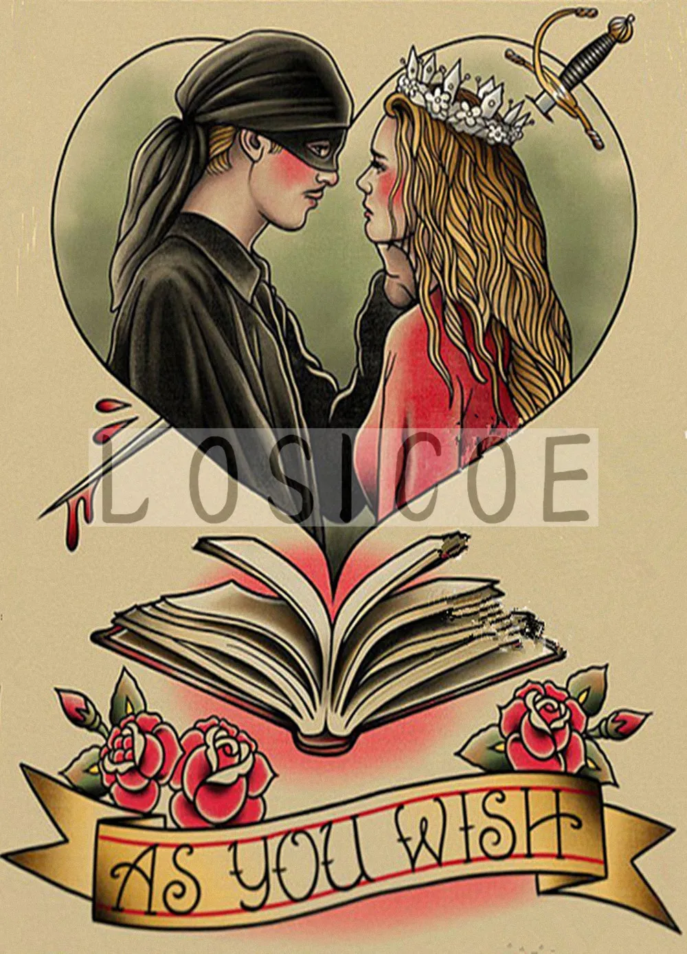 Tattoos Wall Art Vintage kraft Paper Poster Hanging Painting HD Print Sticker Living Room Bedroom Home Decoration E5 | Дом и сад