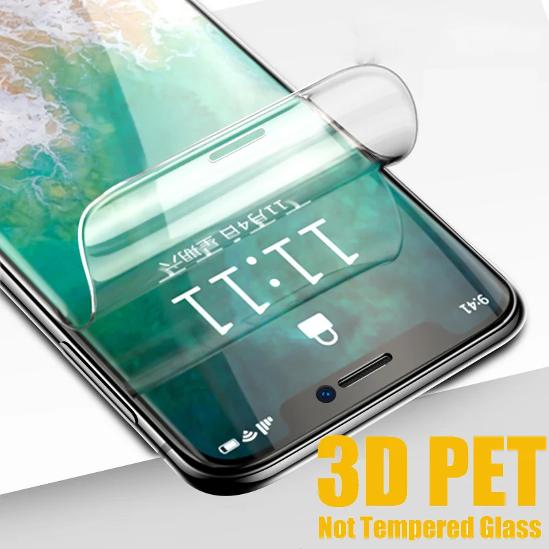 

100pcs 3D Soft PET Not Tempered Glass Screen Protector For iPhone 11 Pro Max XS XR X 8 7 6 6S Plus For Huawei P30 Mate 20 10 Pro