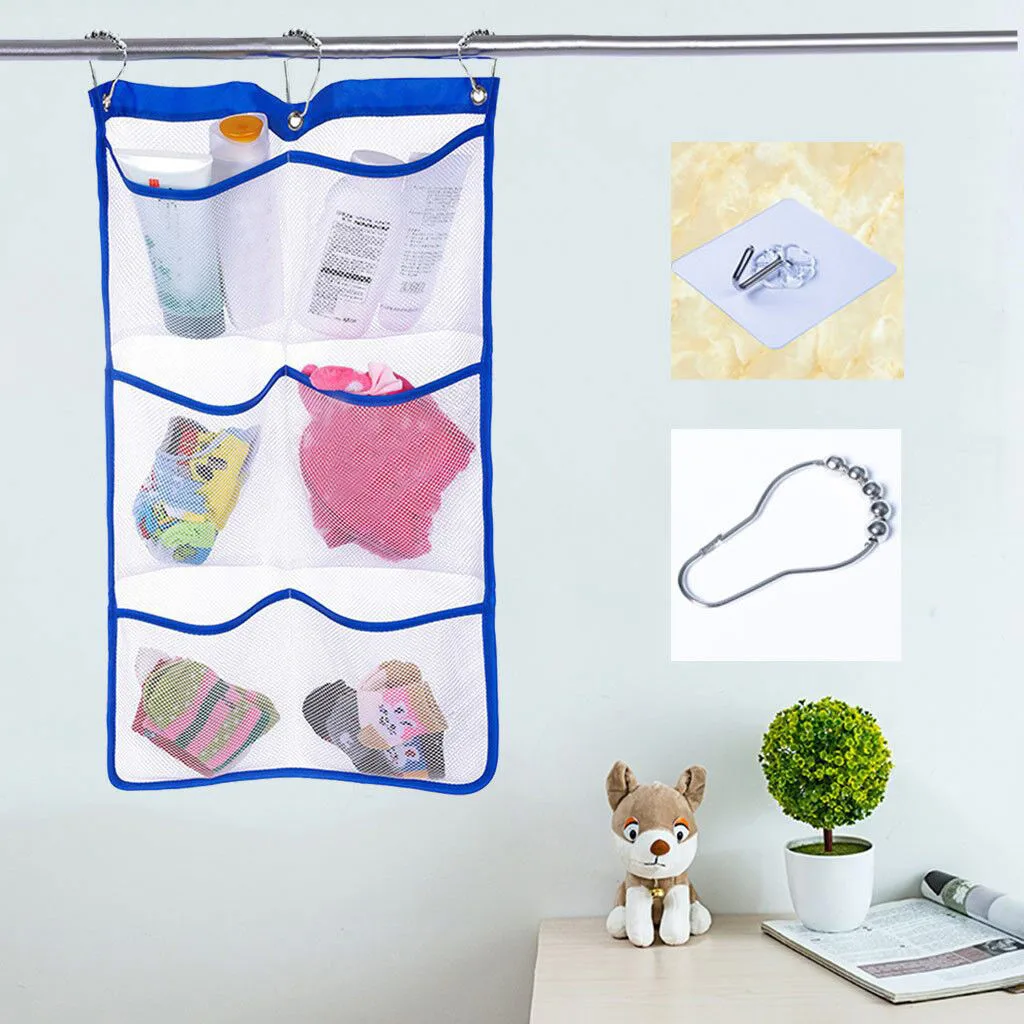 

Bathroom Hanging Bag Shower Organizer Bathroom Caddy Tub Hanging Mesh Storage Bag Bathroom Products Toiletry sorting bag