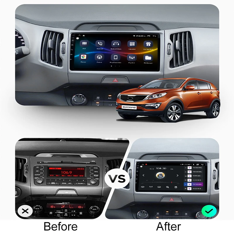 автомобильный Android 9 0 2 din Автомобильный мультимедийный плеер dvd для KIA sportage 2011 2012