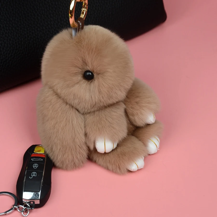 Брелок для ключей из меха кролика кролика|bag accessories|car keychainrabbit fur accessories |