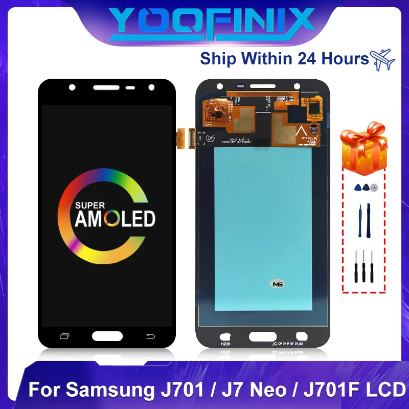 ЖК-дисплей Super AMOLED 5 дюйма для Samsung Galaxy J701 сенсорный запасные части J7 Neo J701F J701M Nxt Core |