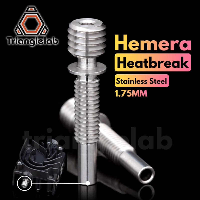 C Trianglelab Stainless Steel Hemera Heatbreak Hemera Heat Break For Hemera Extruder 1.75MM c trianglelab stainless steel hemera heatbreak hemera heat break for hemera extruder 1 75mm
