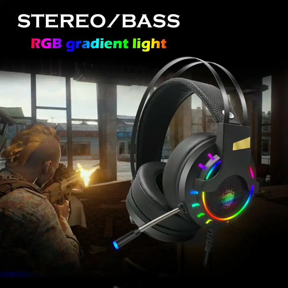 kowkaka K3 Game Headphone Chicken earphone Luminous Gaming Headset Wired Chicken 7 1 Channel Desktop Notebook with Microphone