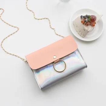 

Laser Crossbody Bag for Women Chain Mini Shoulder Bag Circle Small Messenger Bag Womens Handbags and Purses Evening Clutch Bags